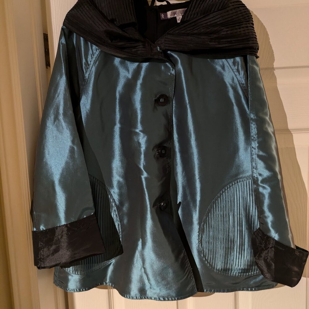 Teal /Black Satin Reversible Jacket with GWP top